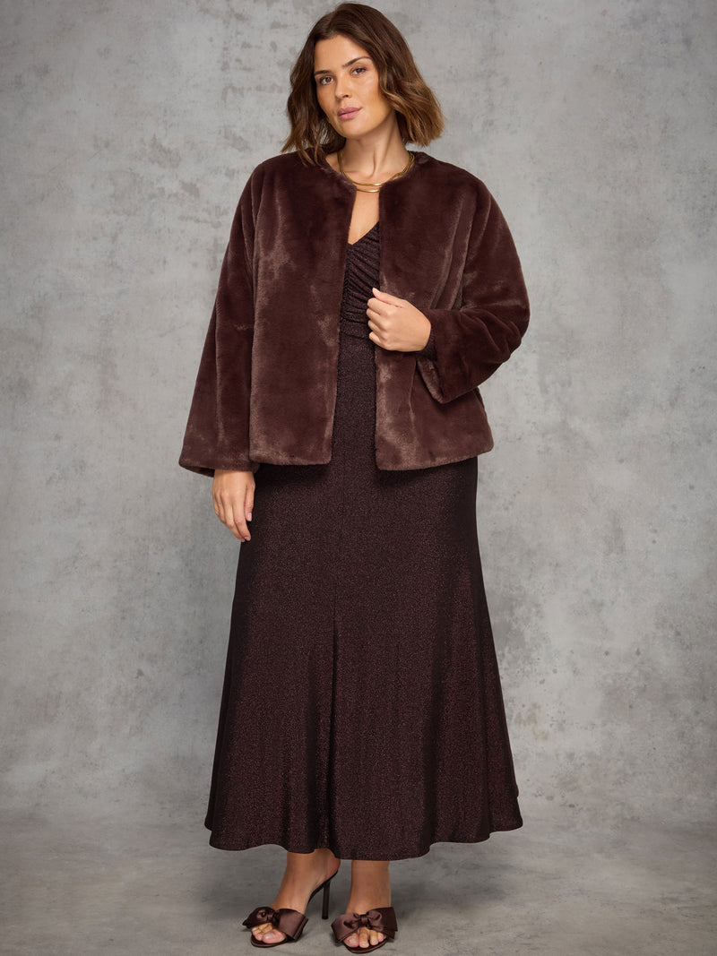 Brown Faux Fur Jacket