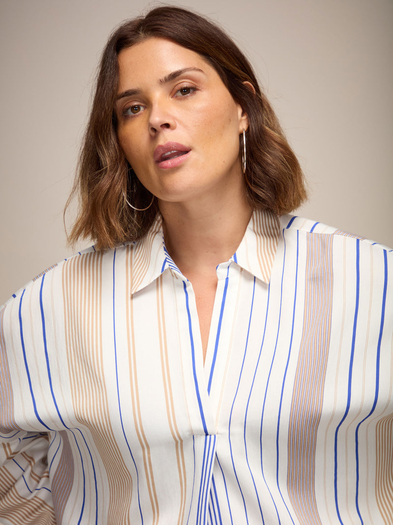 White Multi Stripe Chuck - On Shirt