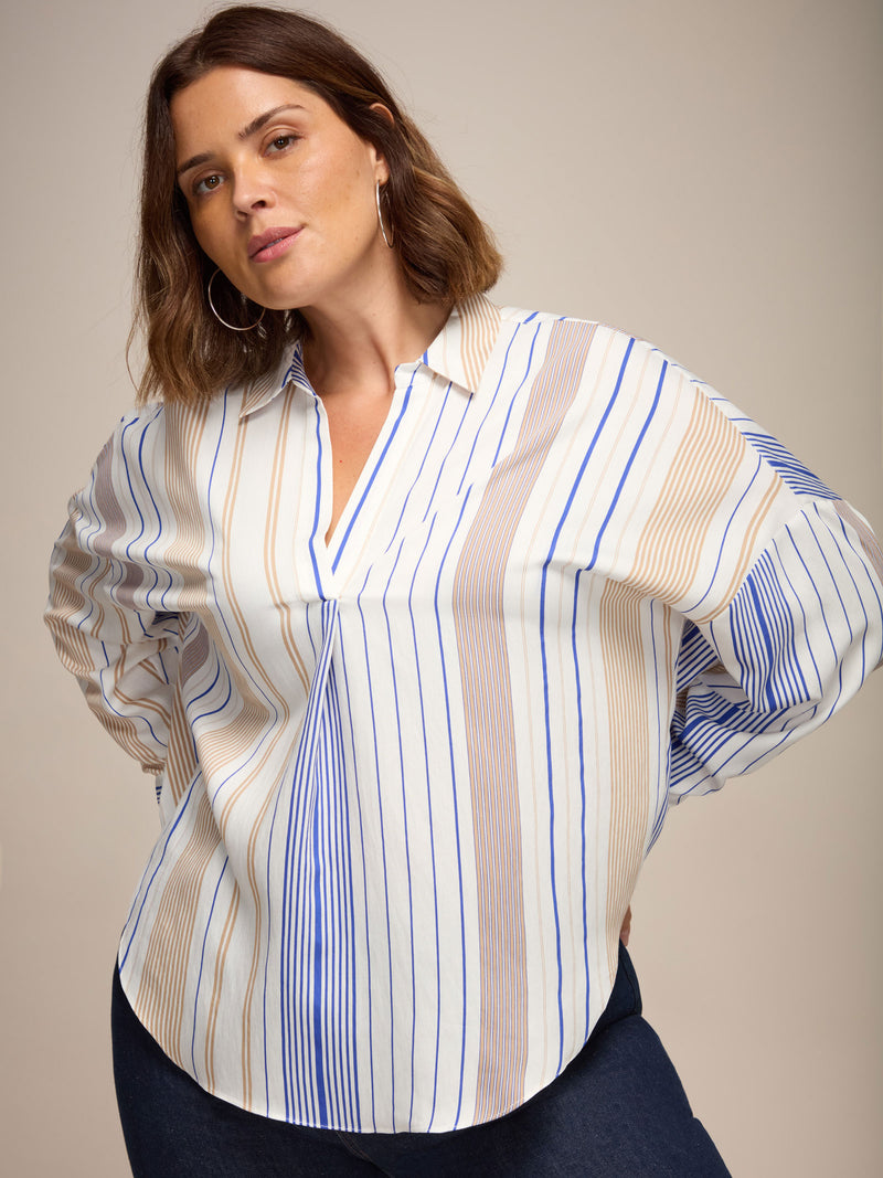 White Multi Stripe Chuck - On Shirt