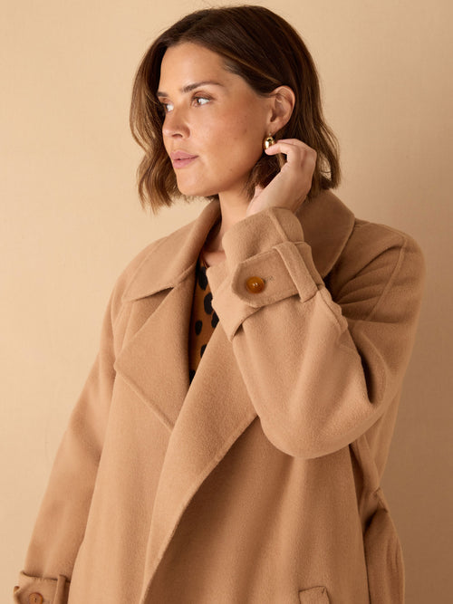 Brown Animal Print Ruched Jersey Dress