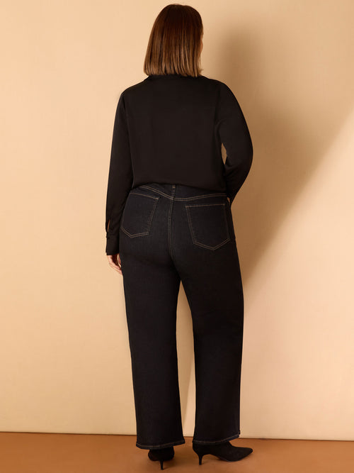Dark Blue Wide Leg Jeans