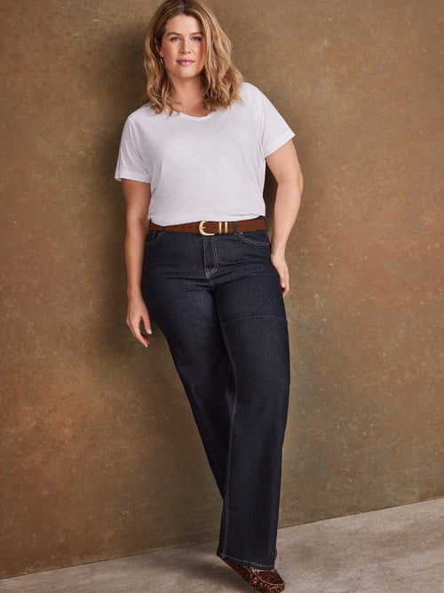 Dark Blue Wide Leg Jeans