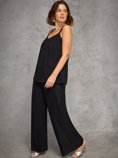 Black Sparkle Jersey Trousers