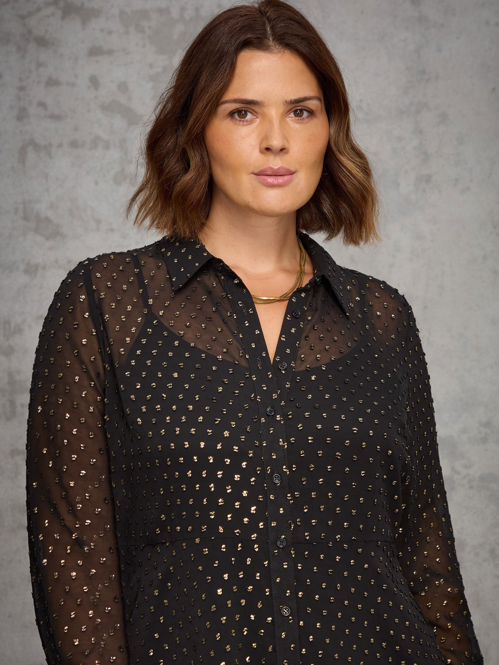 Black Lurex Button Through Midaxi Dress