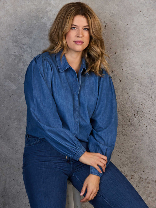 Blue Denim Button Through Shirt