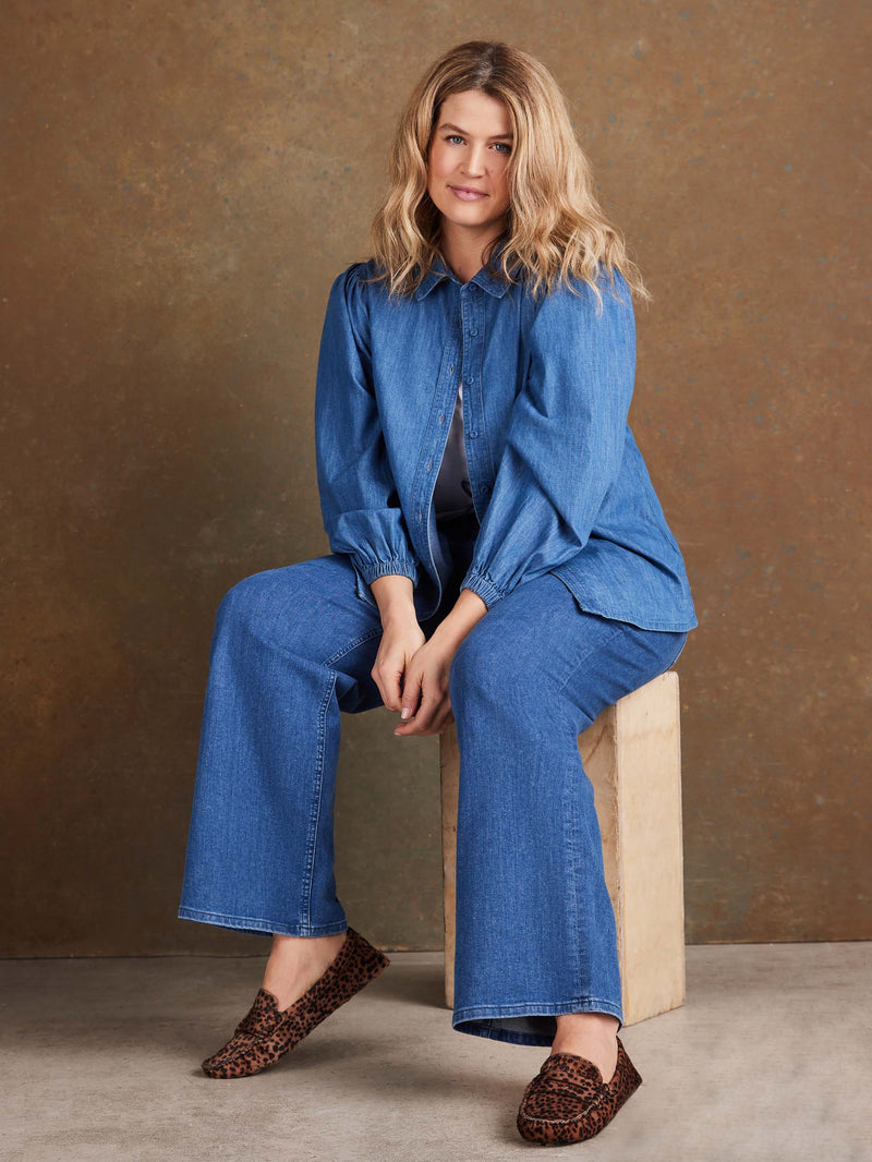 Blue Denim Button Through Shirt