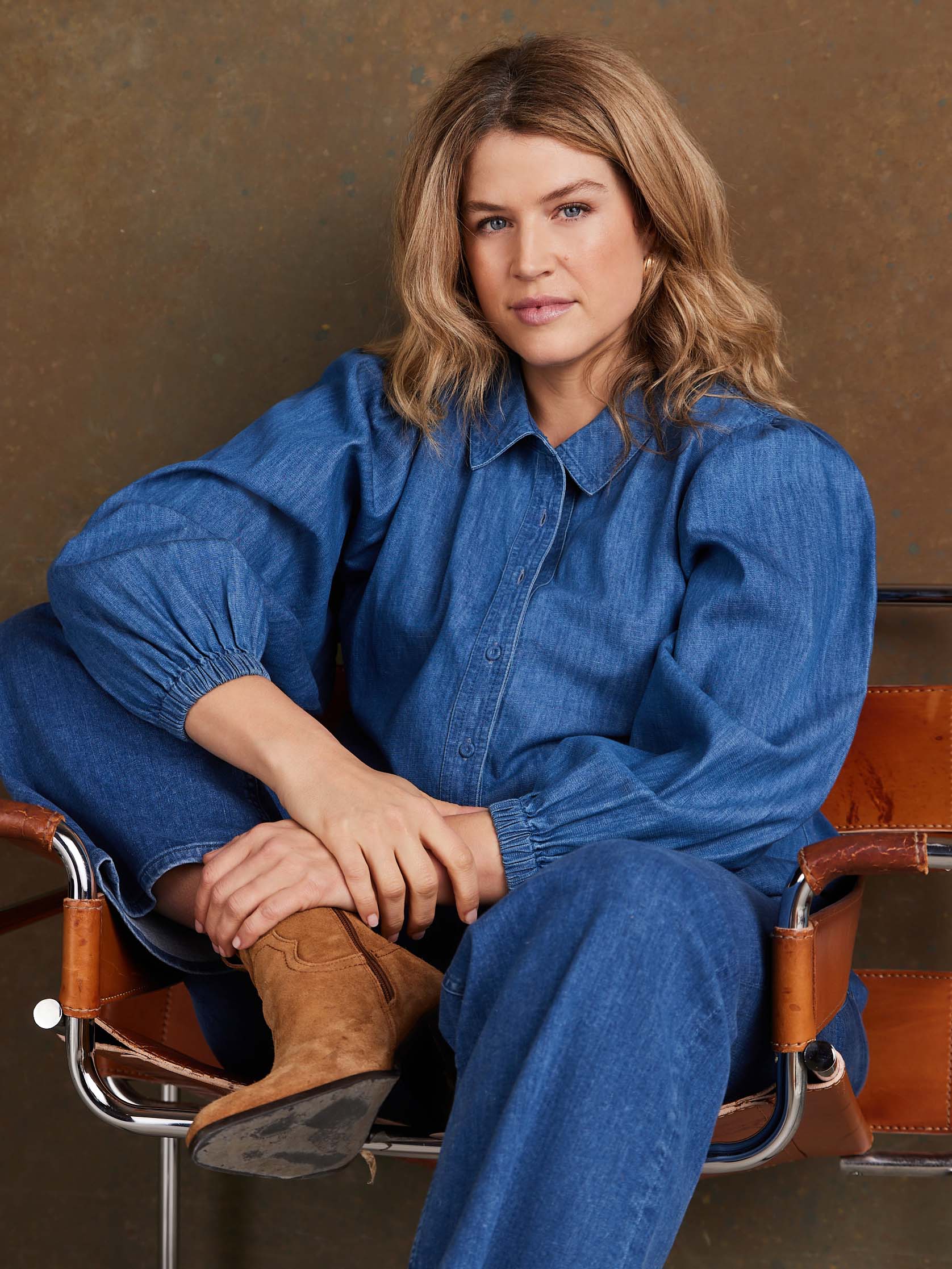 Blue Denim Button Through Shirt