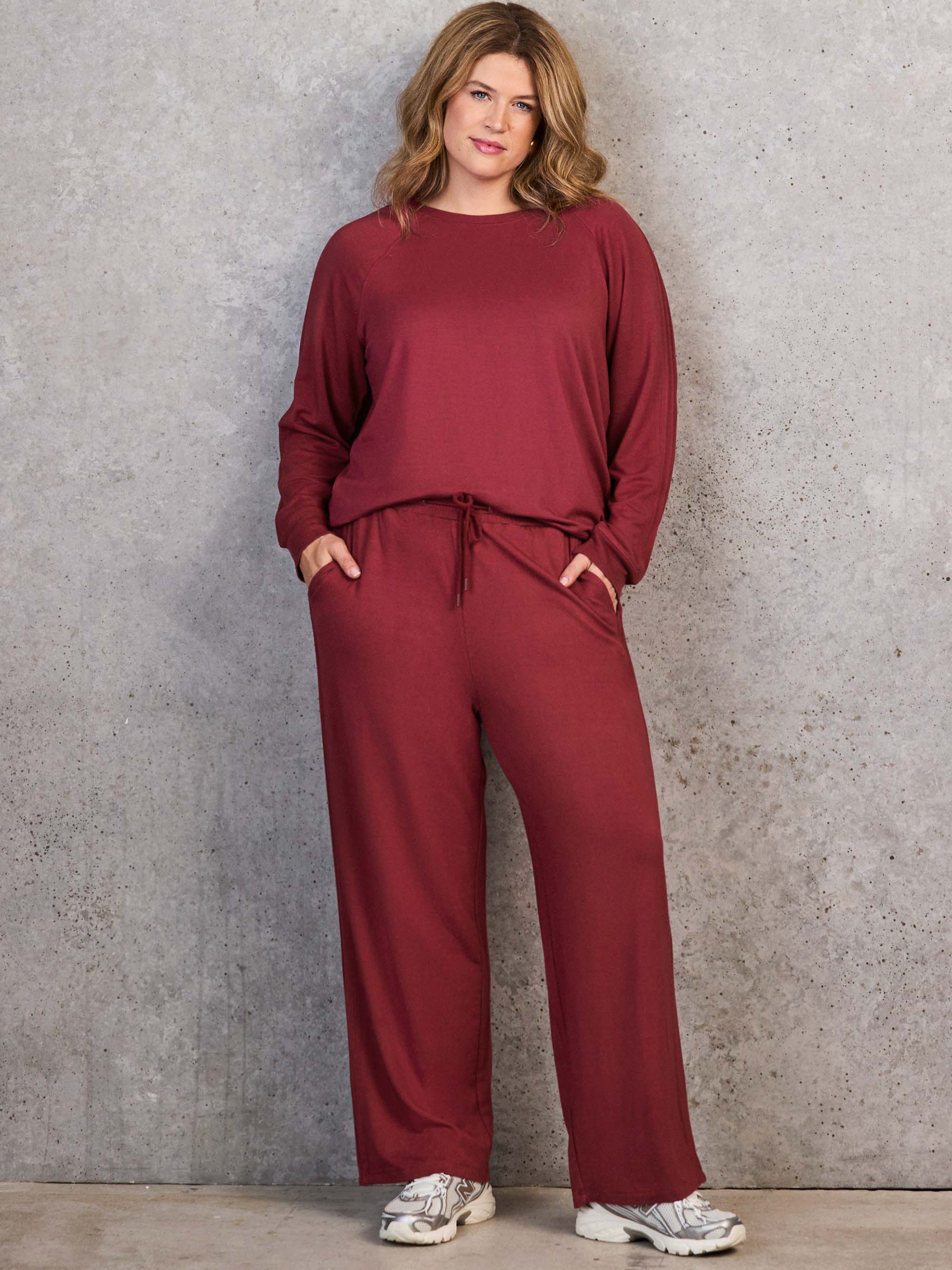 Deep Red Crew Neck Sweatshirt