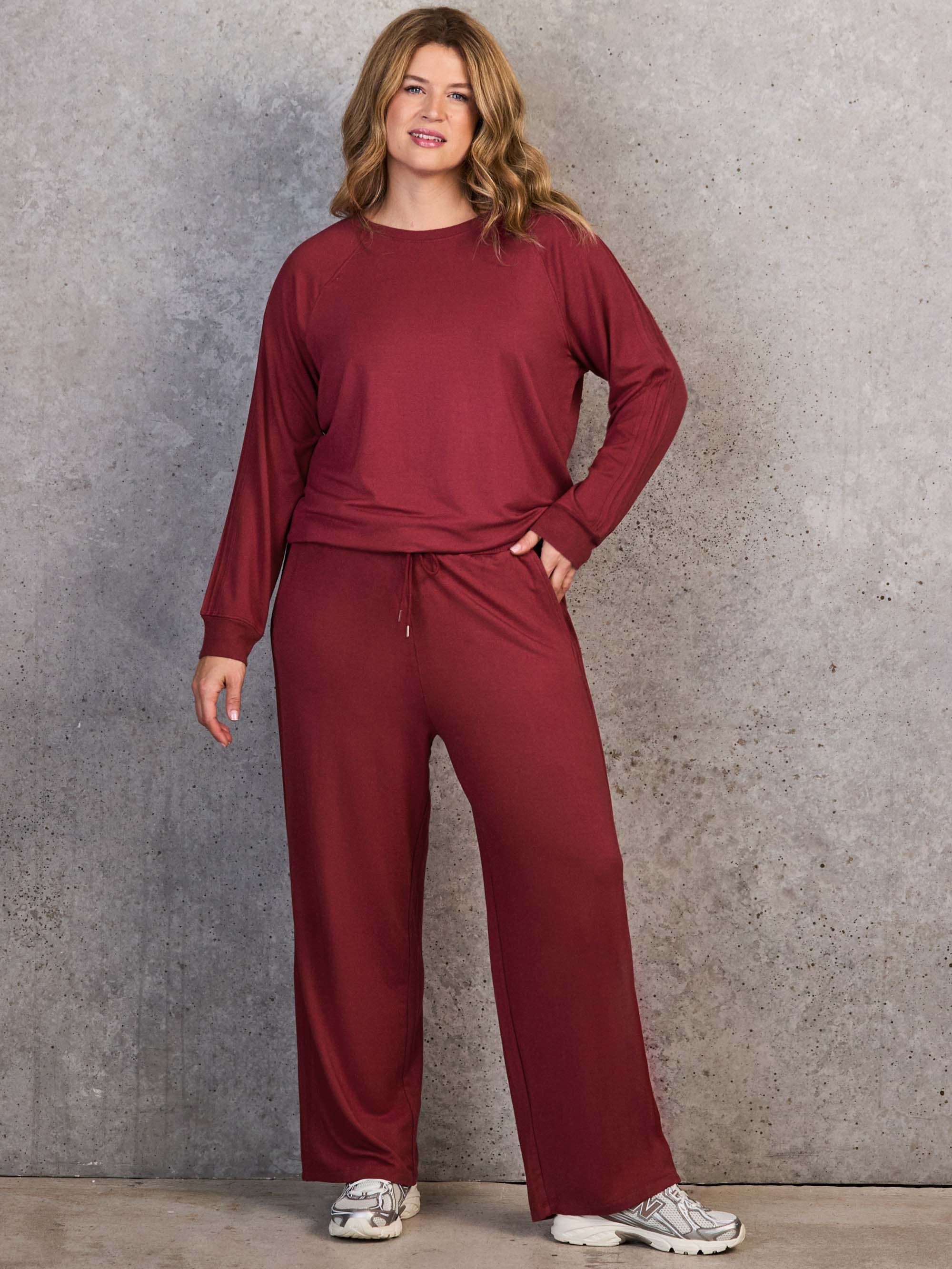 Deep Red Crew Neck Sweatshirt