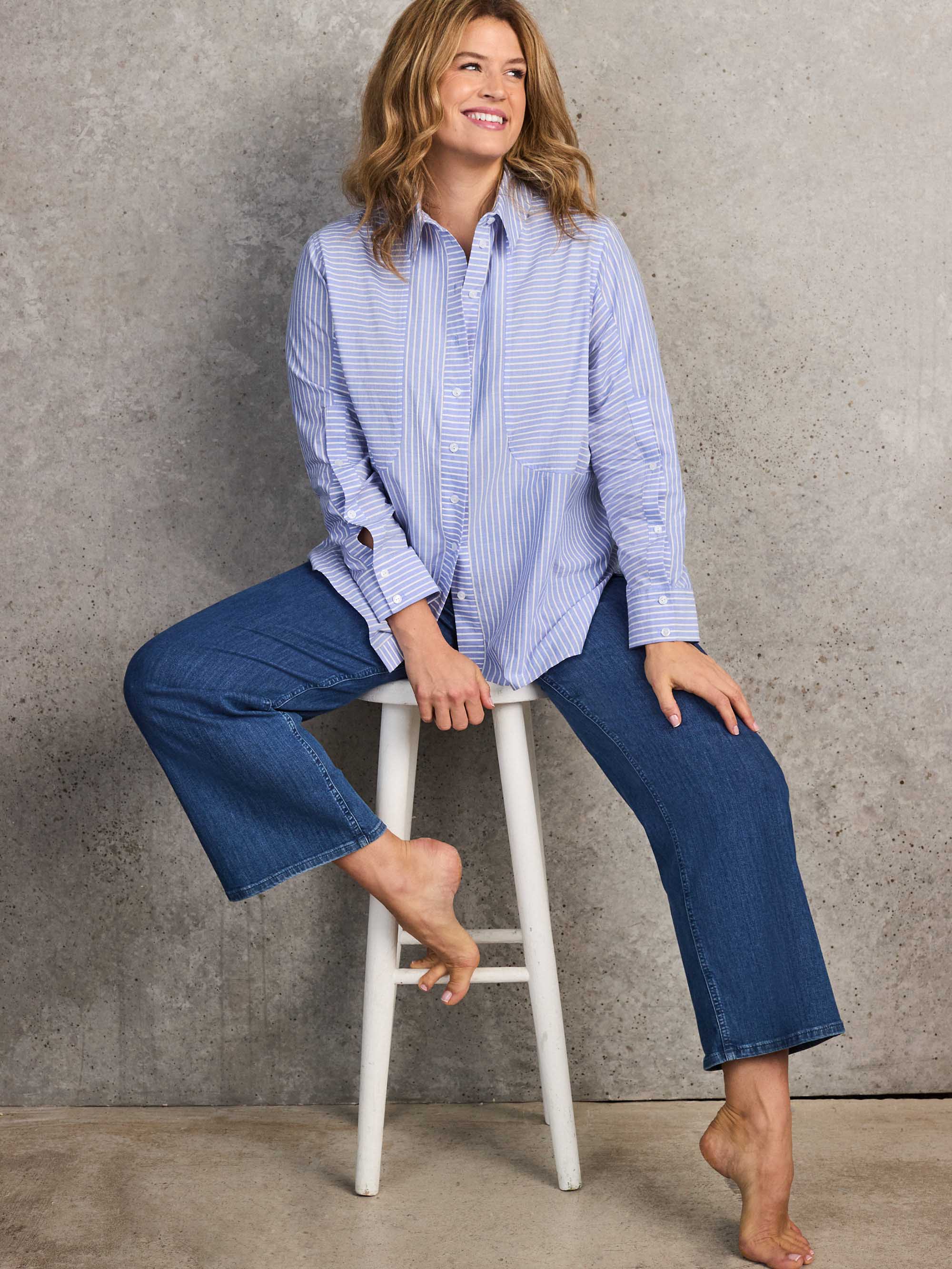 Blue Stripe Long Sleeve Shirt