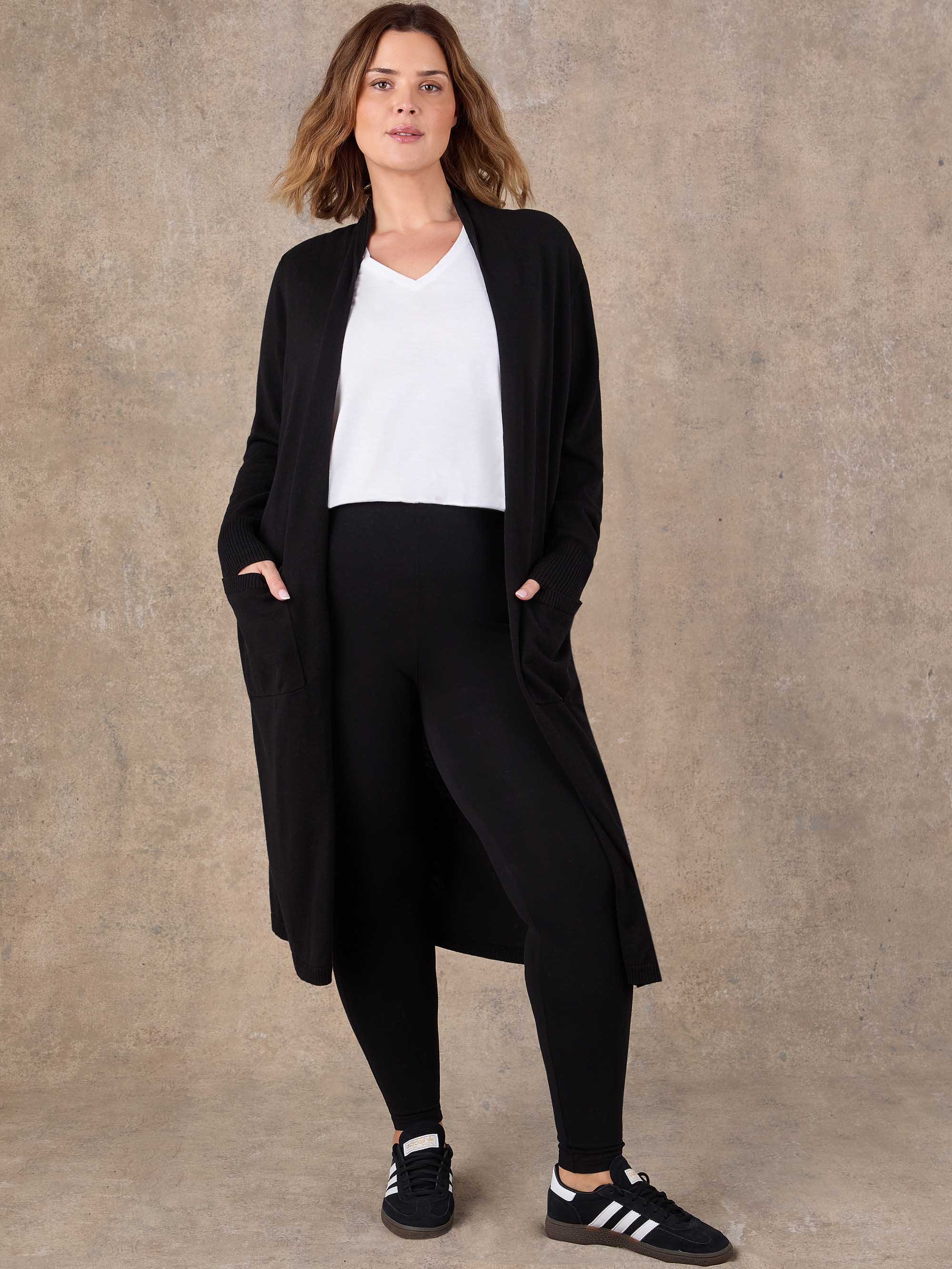 Black Longline Knitted Cardigan