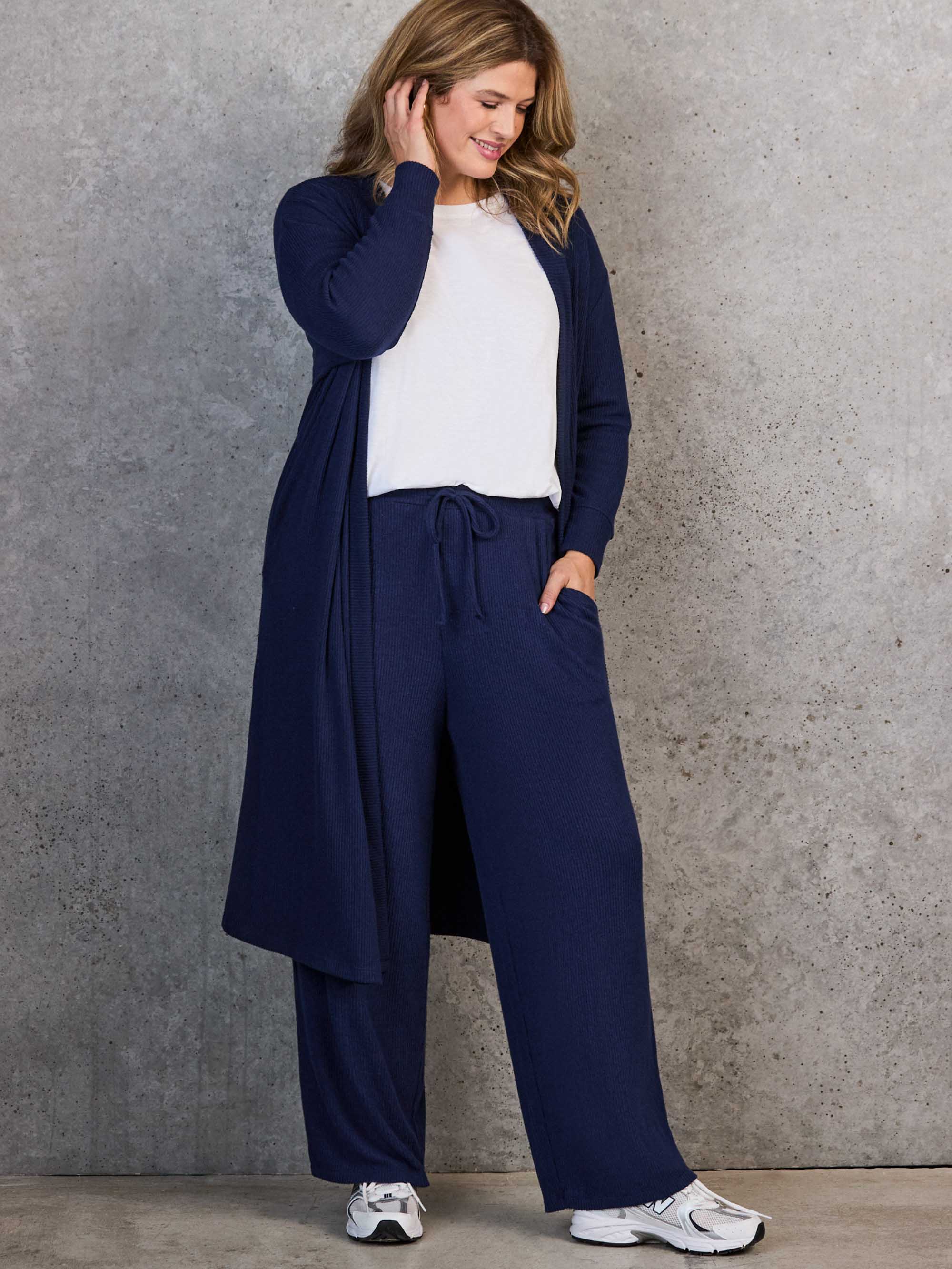 Navy Ribbed Supersoft Cardigan