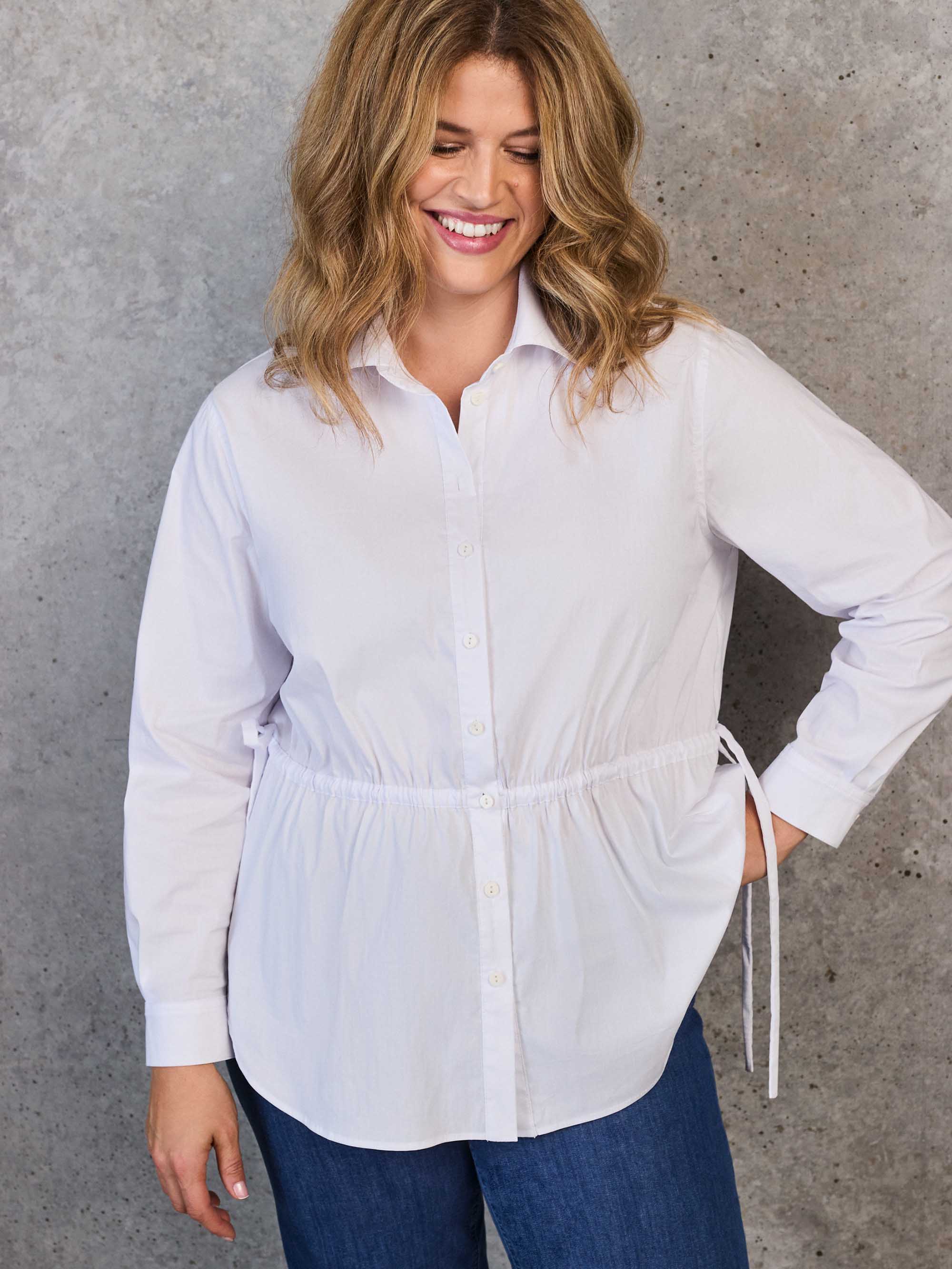 White Tie Waist Shirt