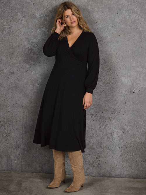 Black Jersey Wrap Dress