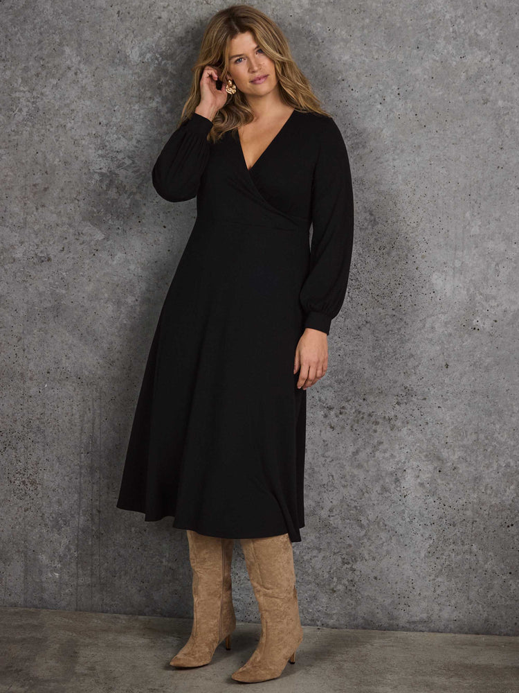 Black Jersey Wrap Dress