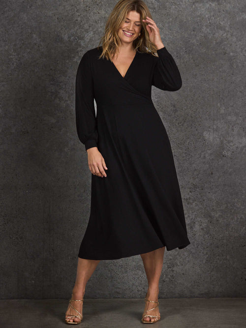 Black Jersey Wrap Dress