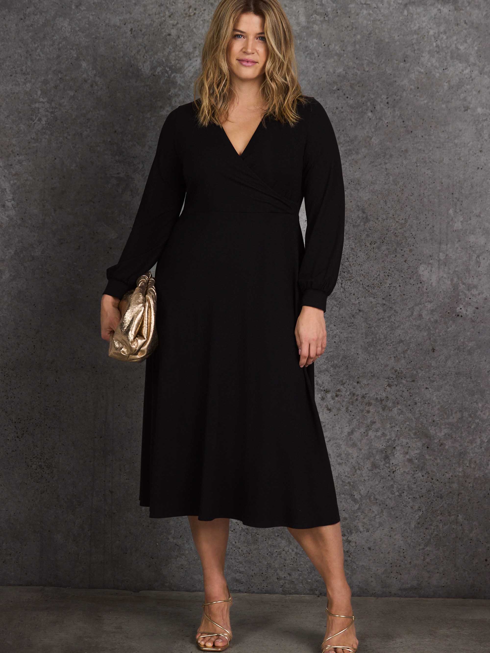 Petite Black Jersey Wrap Dress