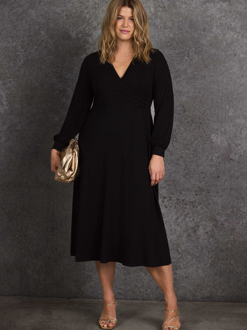 Black Jersey Wrap Dress