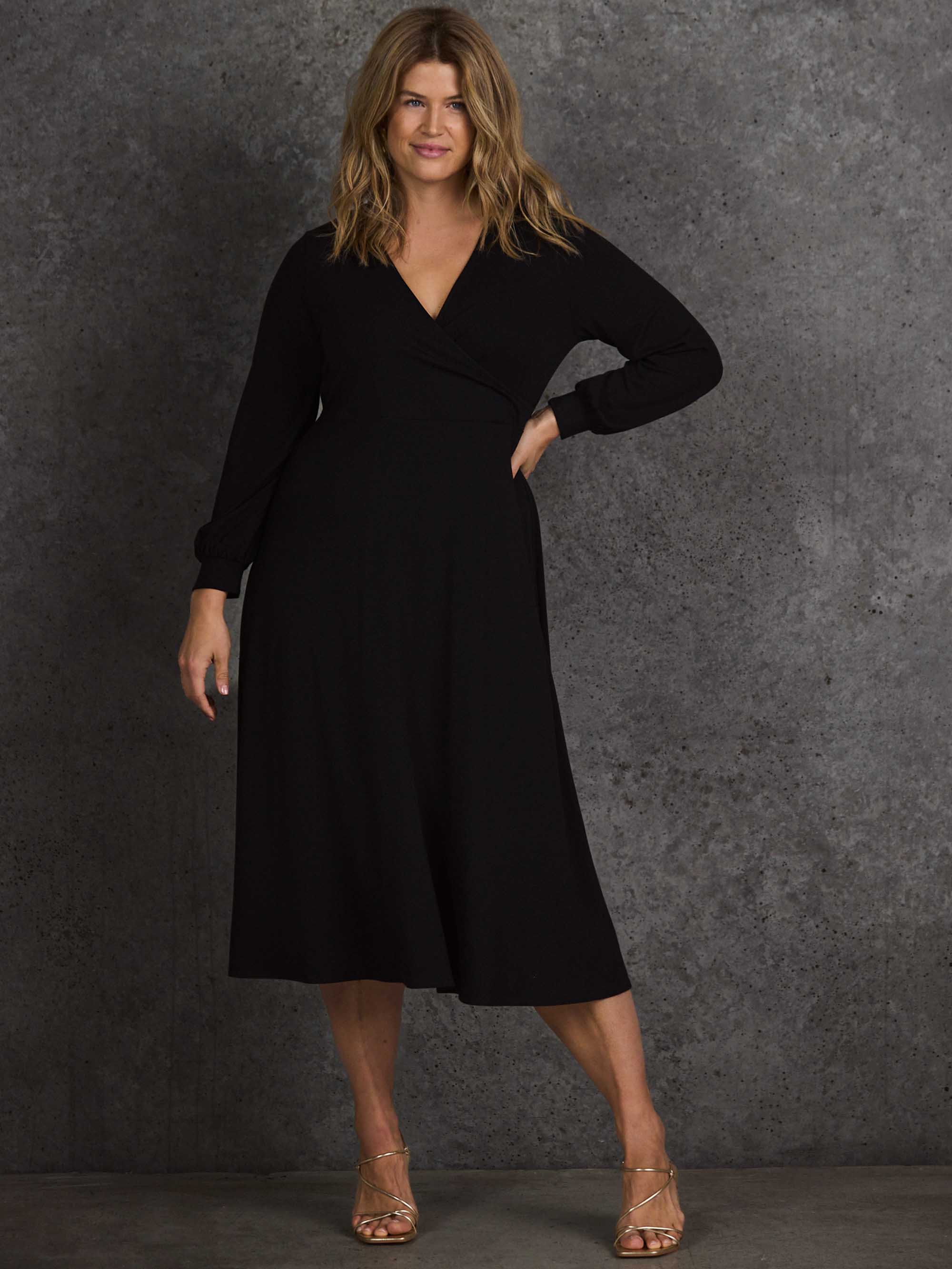 Petite Black Jersey Wrap Dress