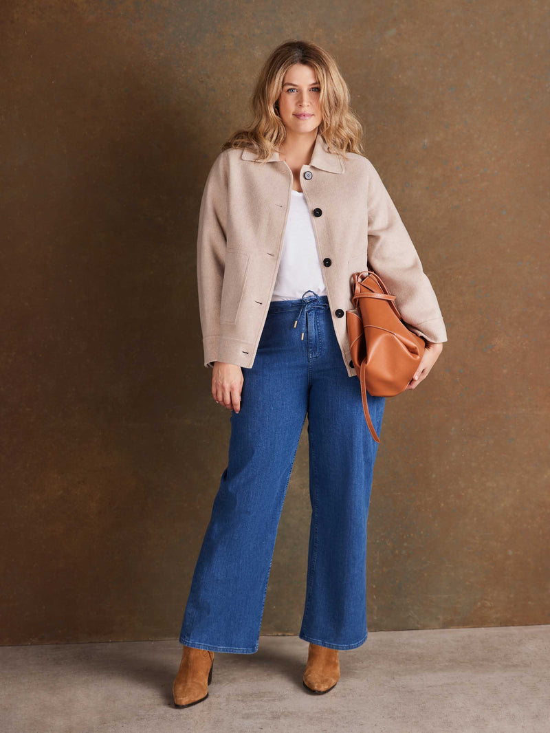 Oatmeal Short Double Faced Jacket