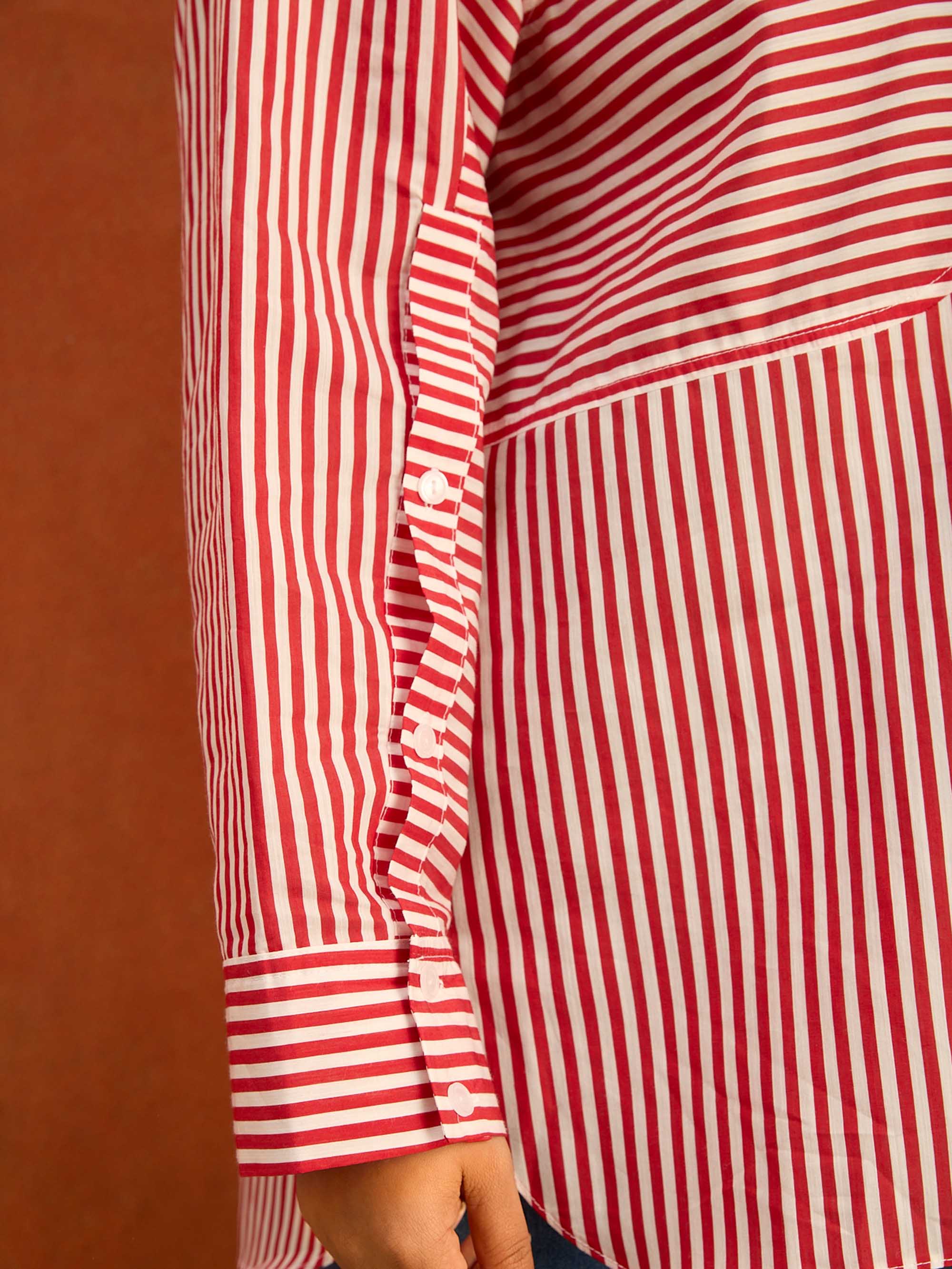 Red Striped Shirt Tencel Blend