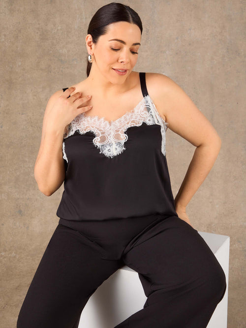 Black formal wide leg trousers with slanted pockets