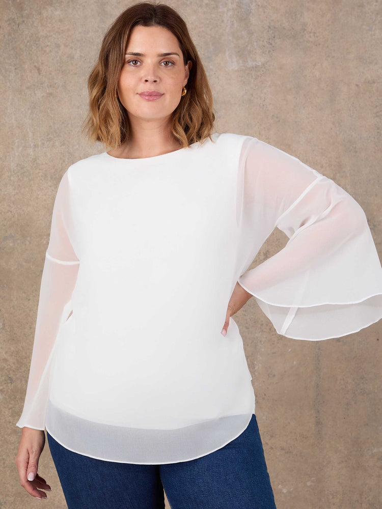 Ivory Angel Sleeve Overlay Top