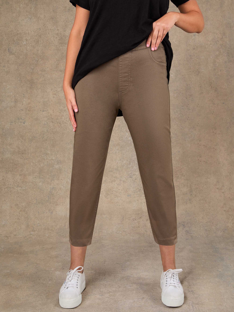 Khaki Cropped Jegging