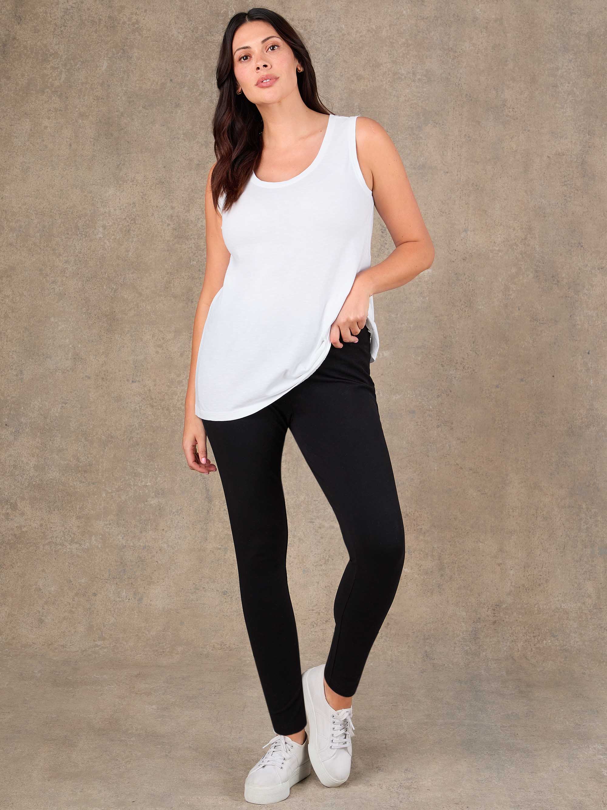 White Cotton Slub Round Neck Vest