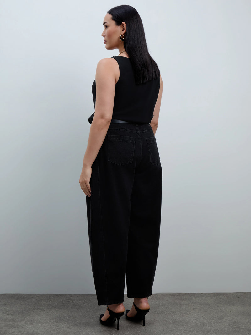 Black Cowl Neck Chiffon Overlay Vest