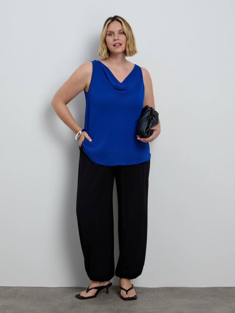 Petite Blue Cowl Neck Vest