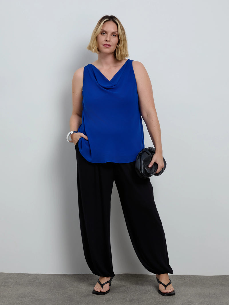 Petite Blue Cowl Neck Vest