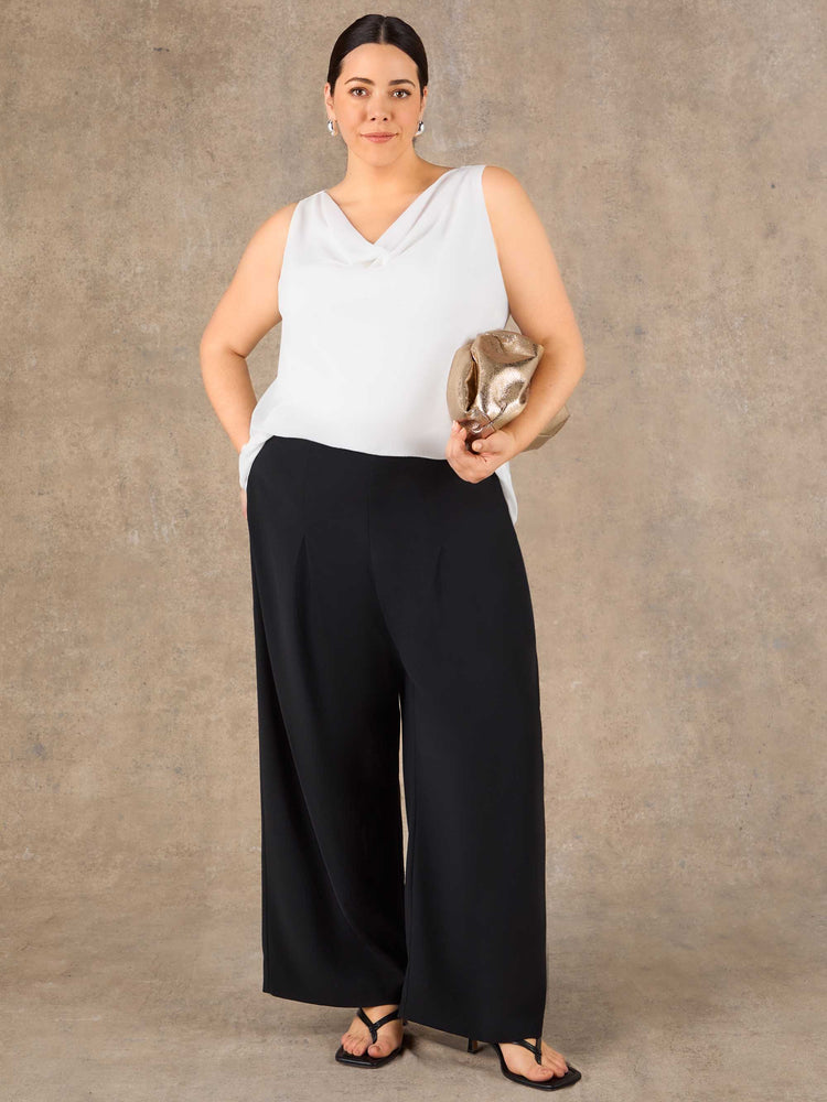 White Cowl Neck Vest