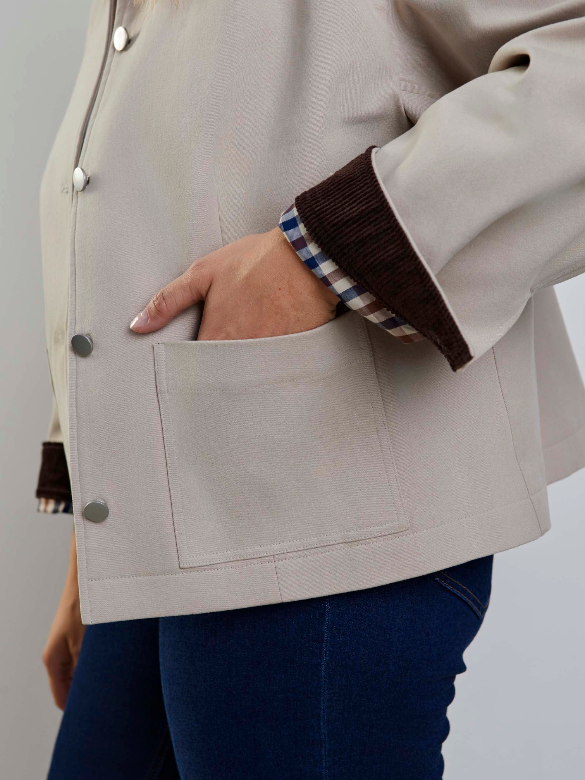 Oatmeal Cord Collar Jacket