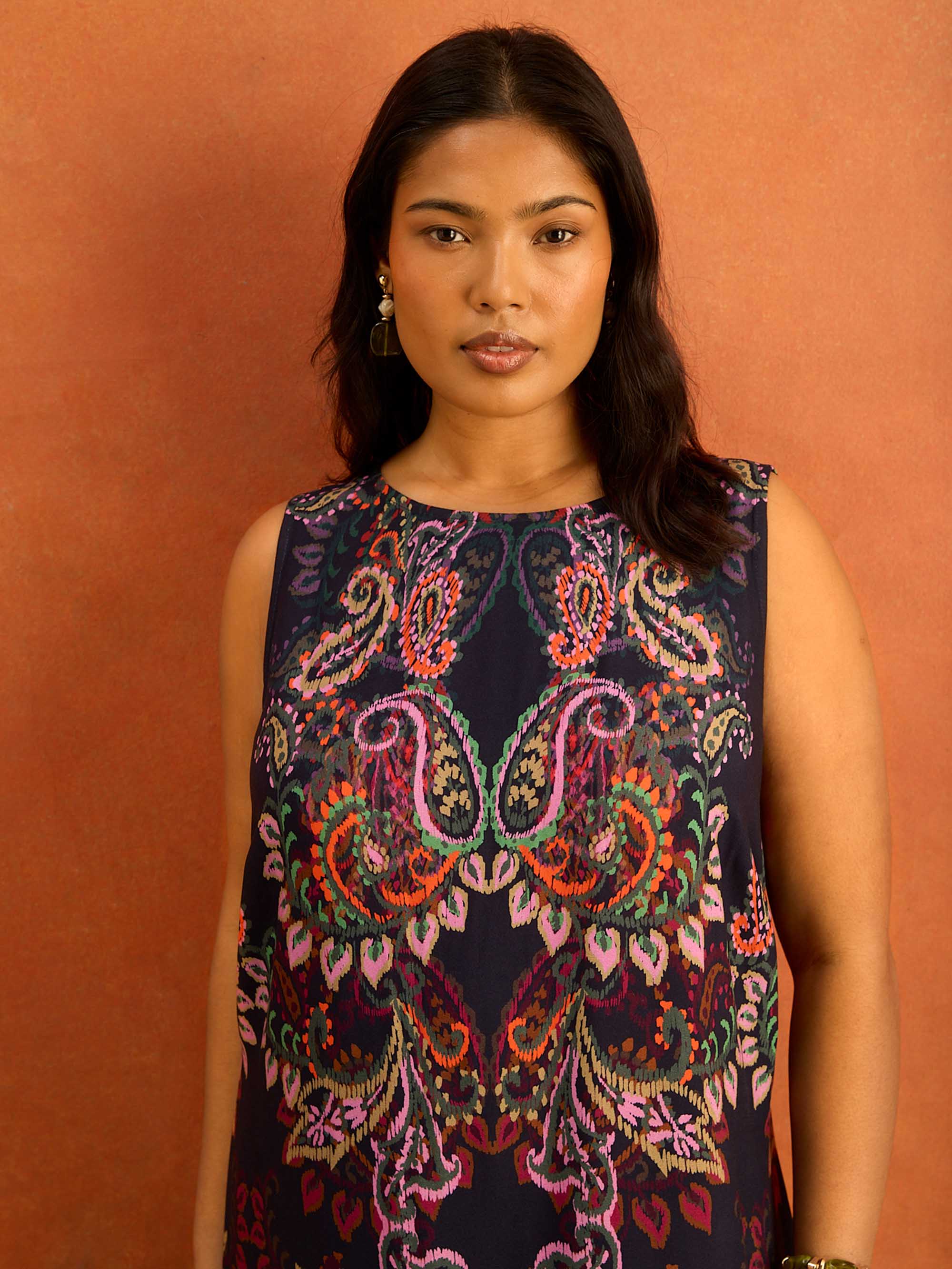 Black Paisley Print Maxi Dress