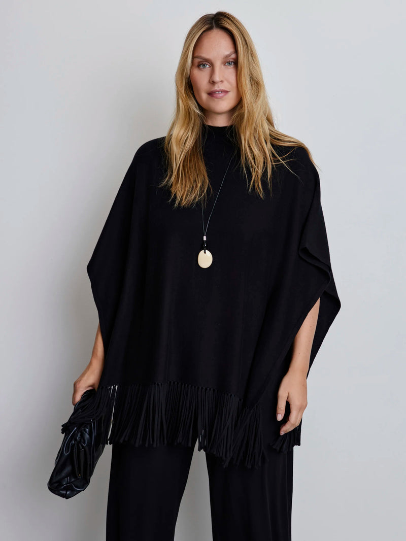 Black Fringe Poncho