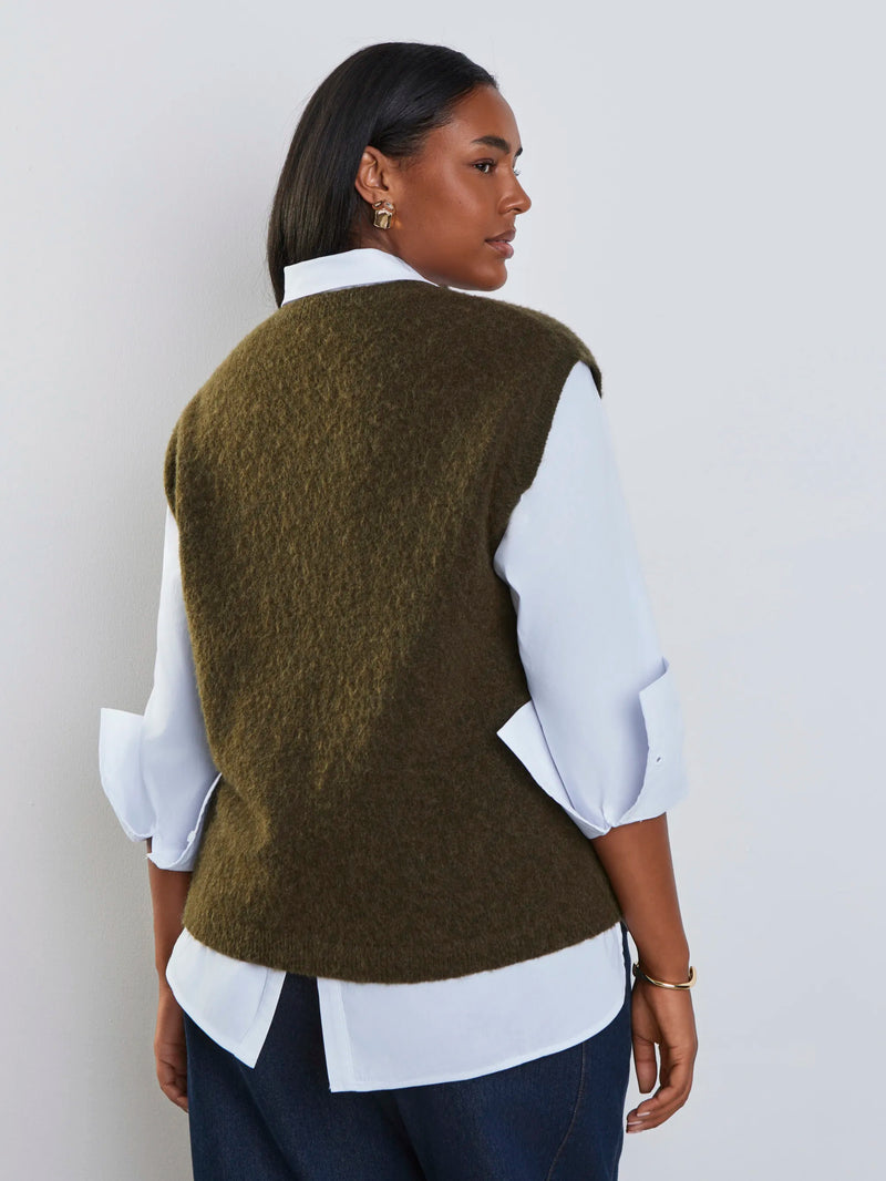 Plus size olive knitted vest