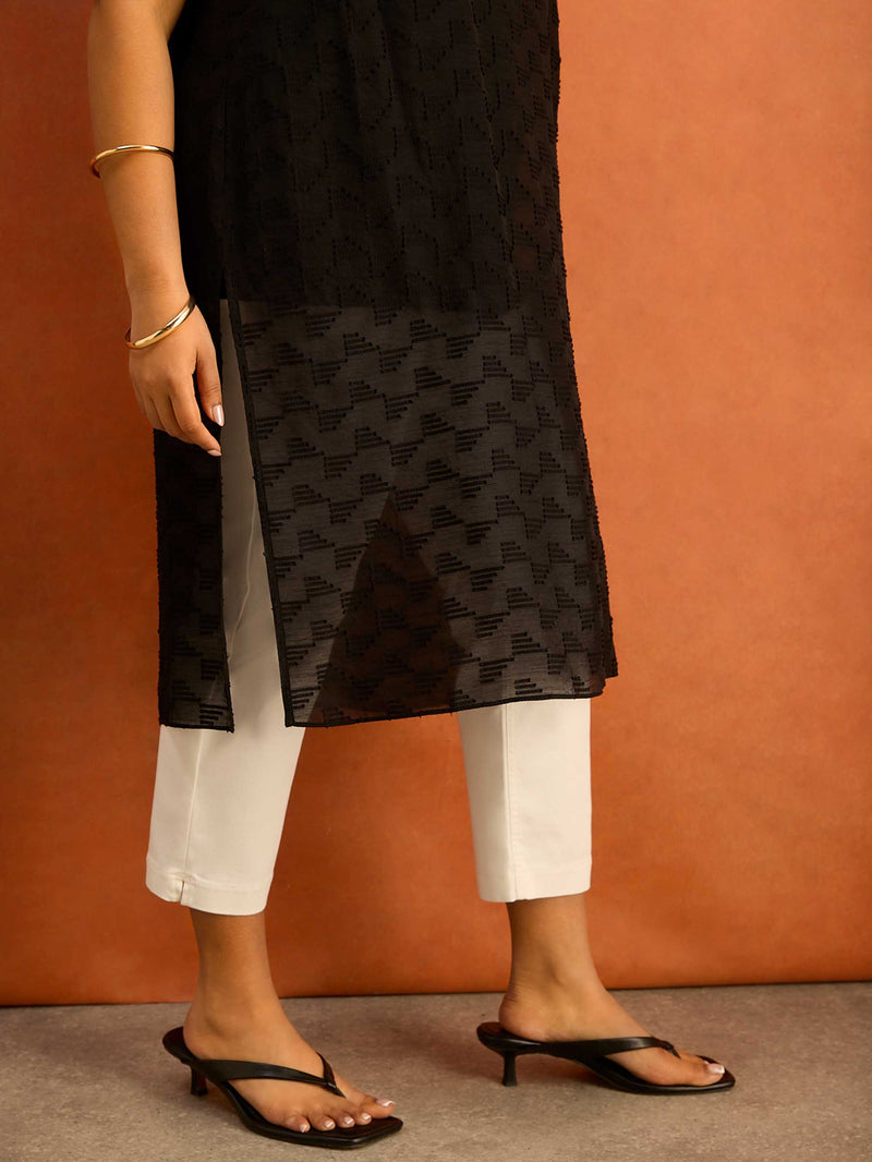 Black Geo Print Slash Neck Tunic Curve Plus Size Clothing