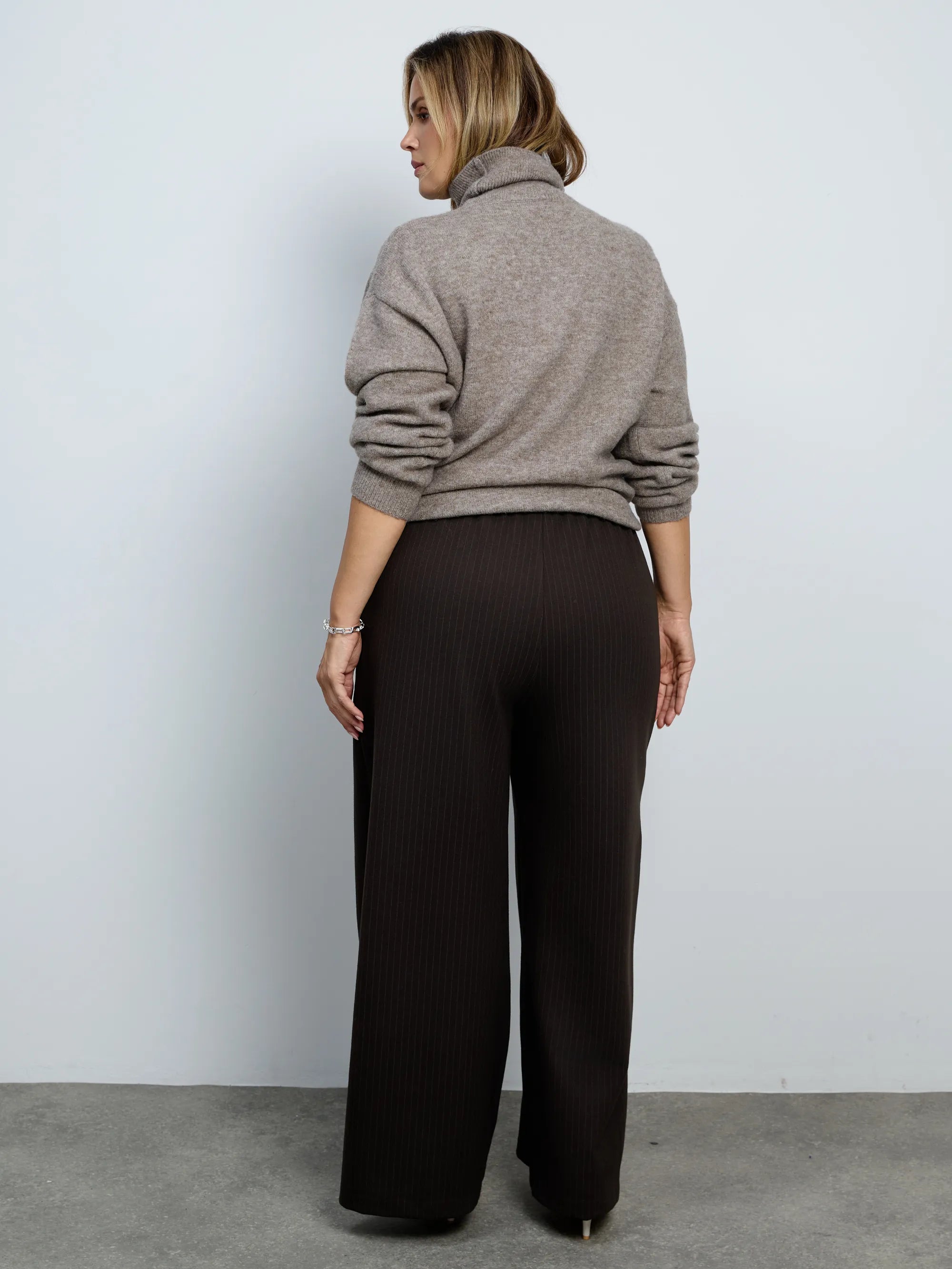 Plus size oatmeal turtleneck jumper