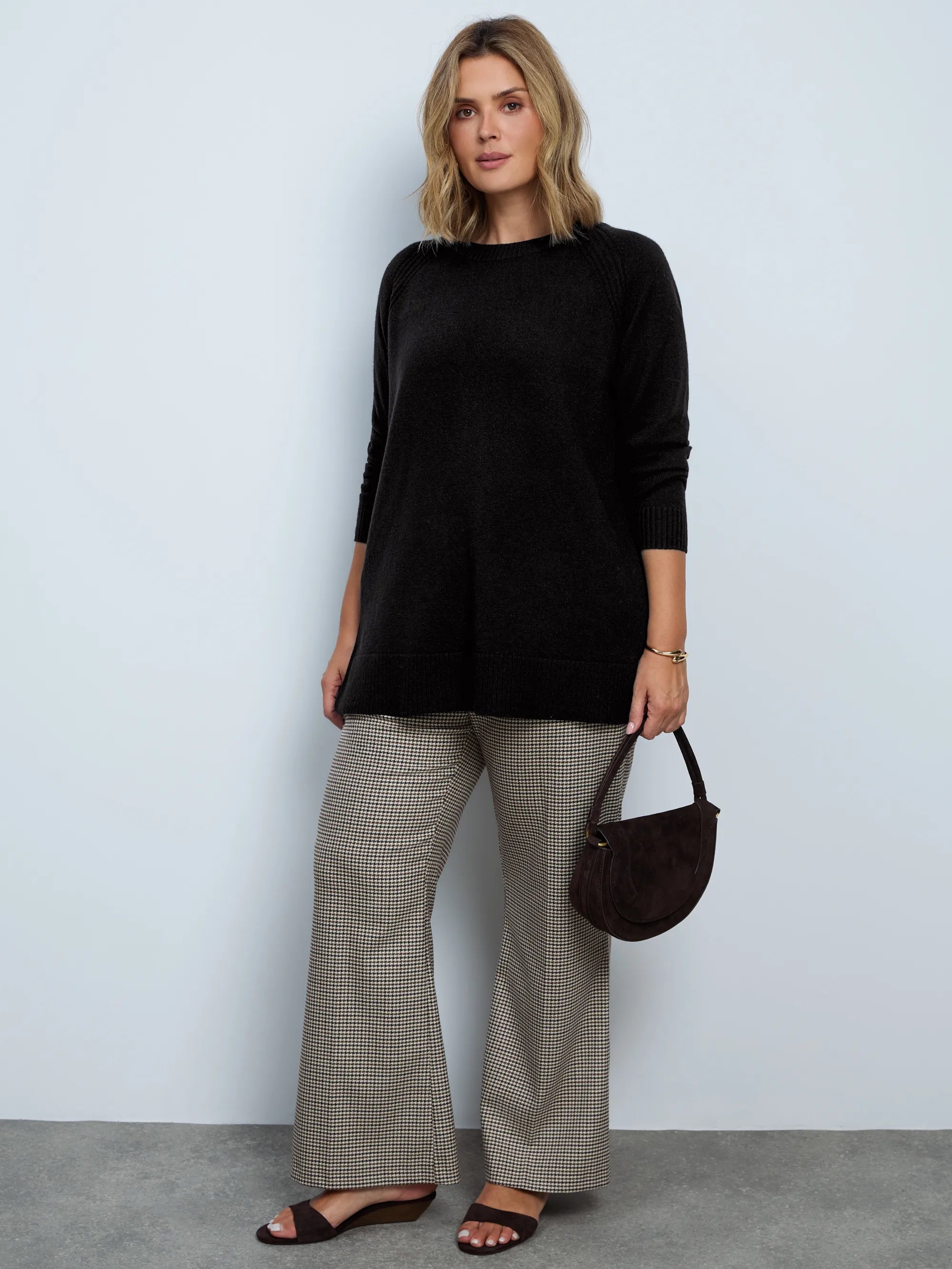 Plus size black longline jumper
