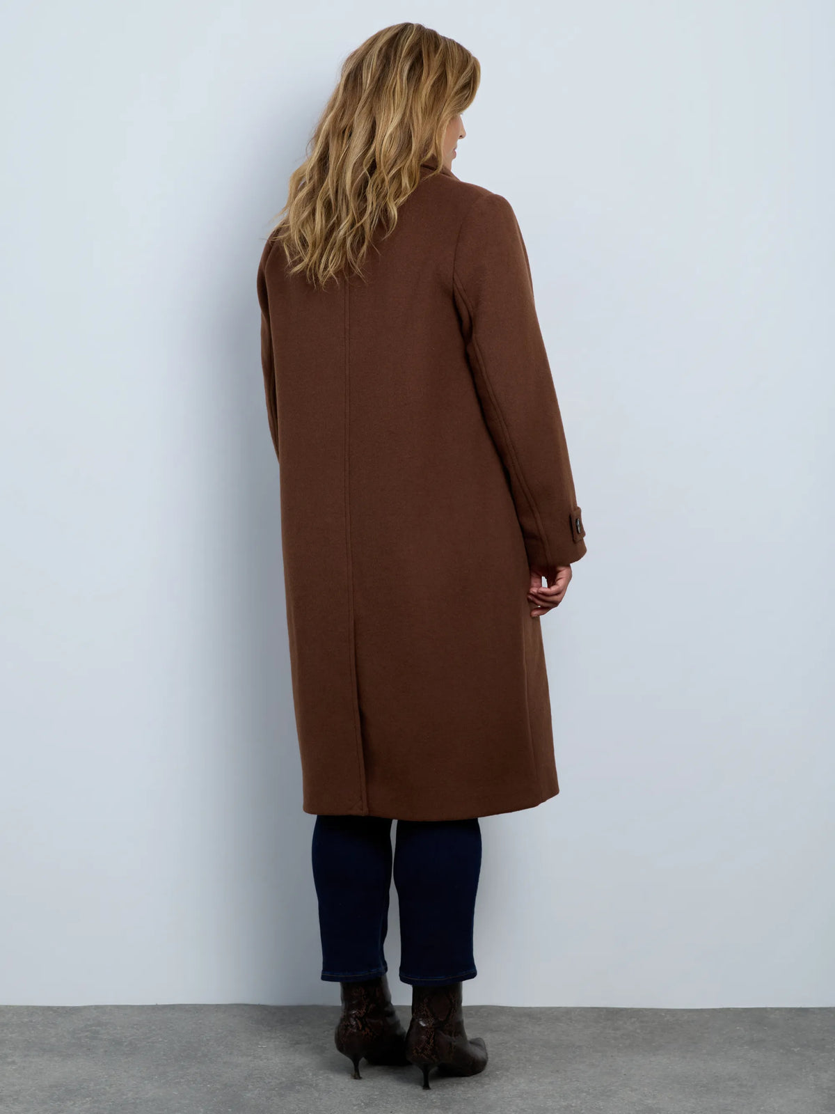 Brown Wool Blend Tailored Coat