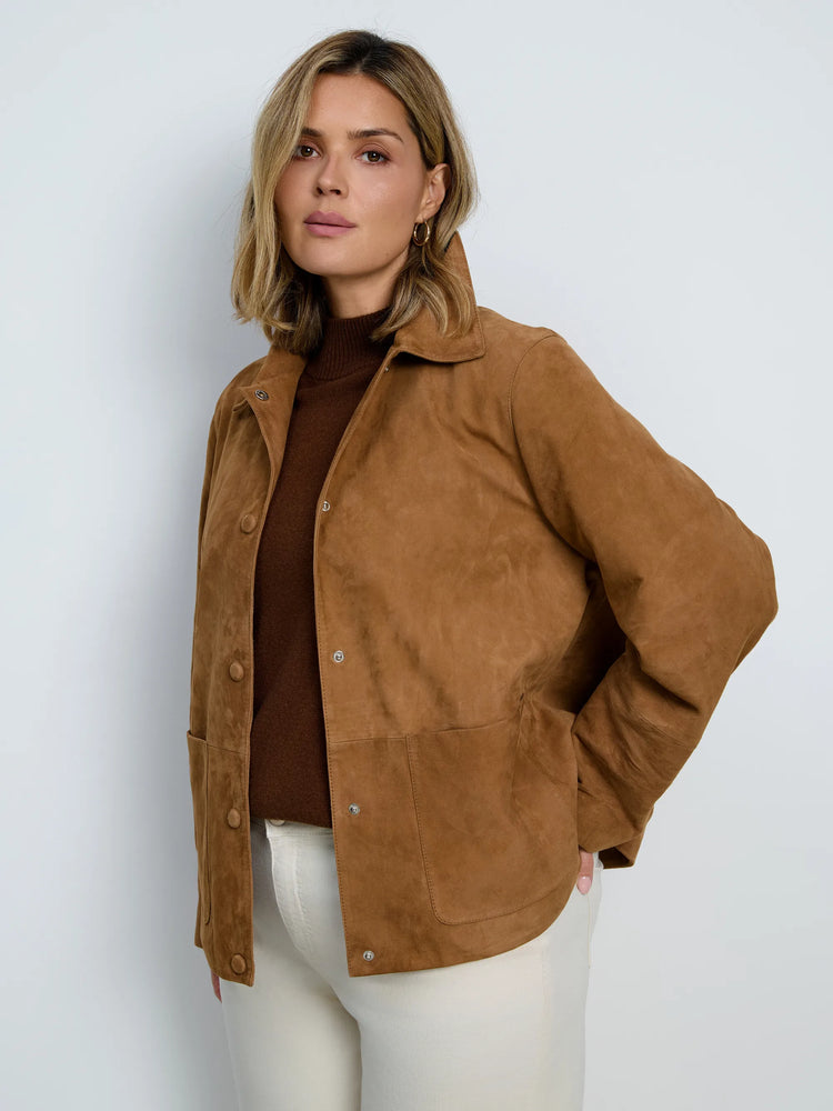 Tan Suede Button Through Jacket