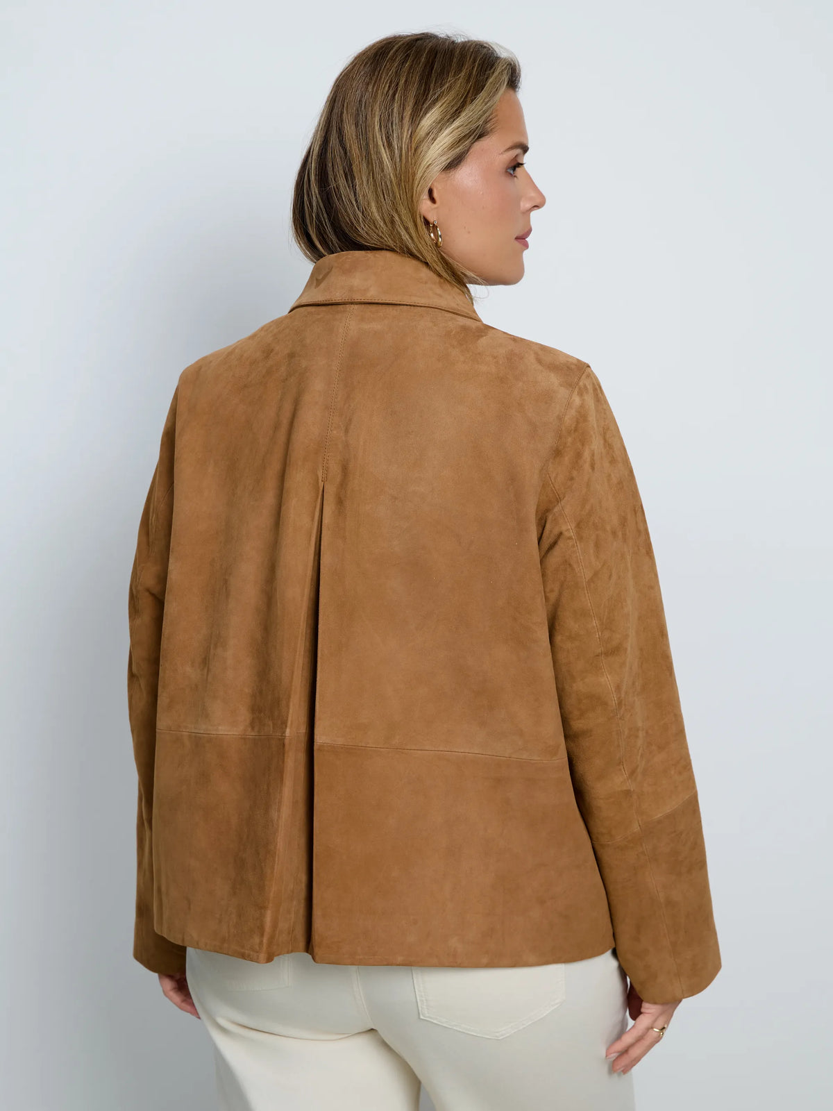 Tan Suede Button Through Jacket