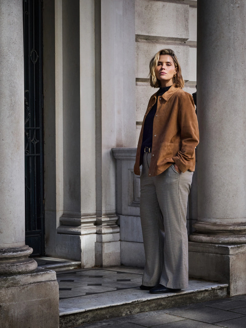 Tan Suede Button Through Jacket