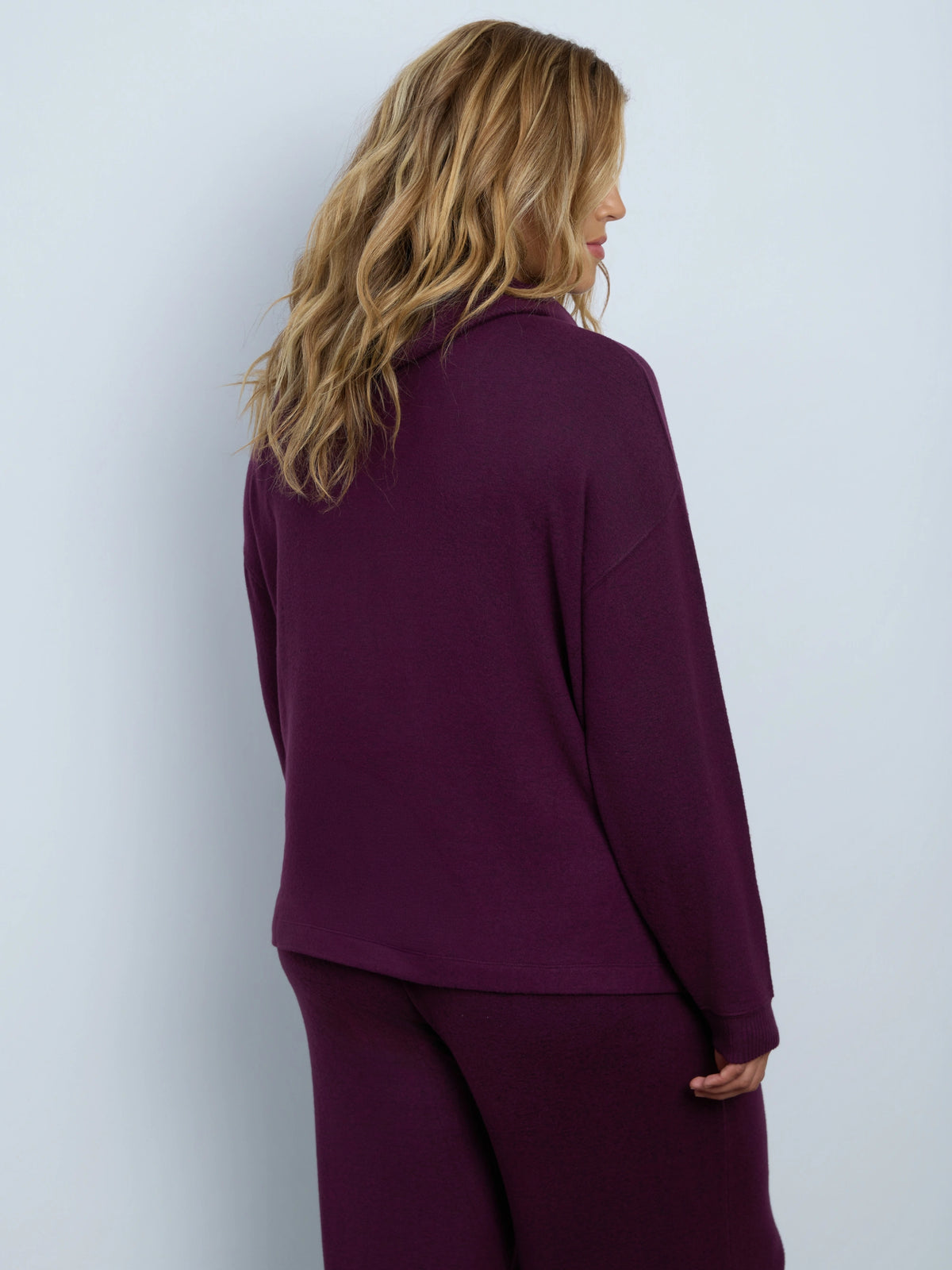 Plum Half Zip Supersoft Jumper