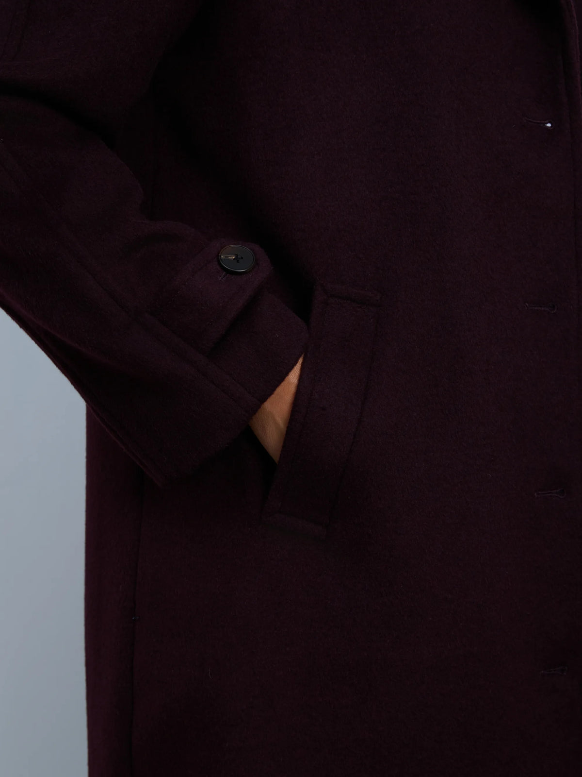 Plum Wool Blend Tailored Coat