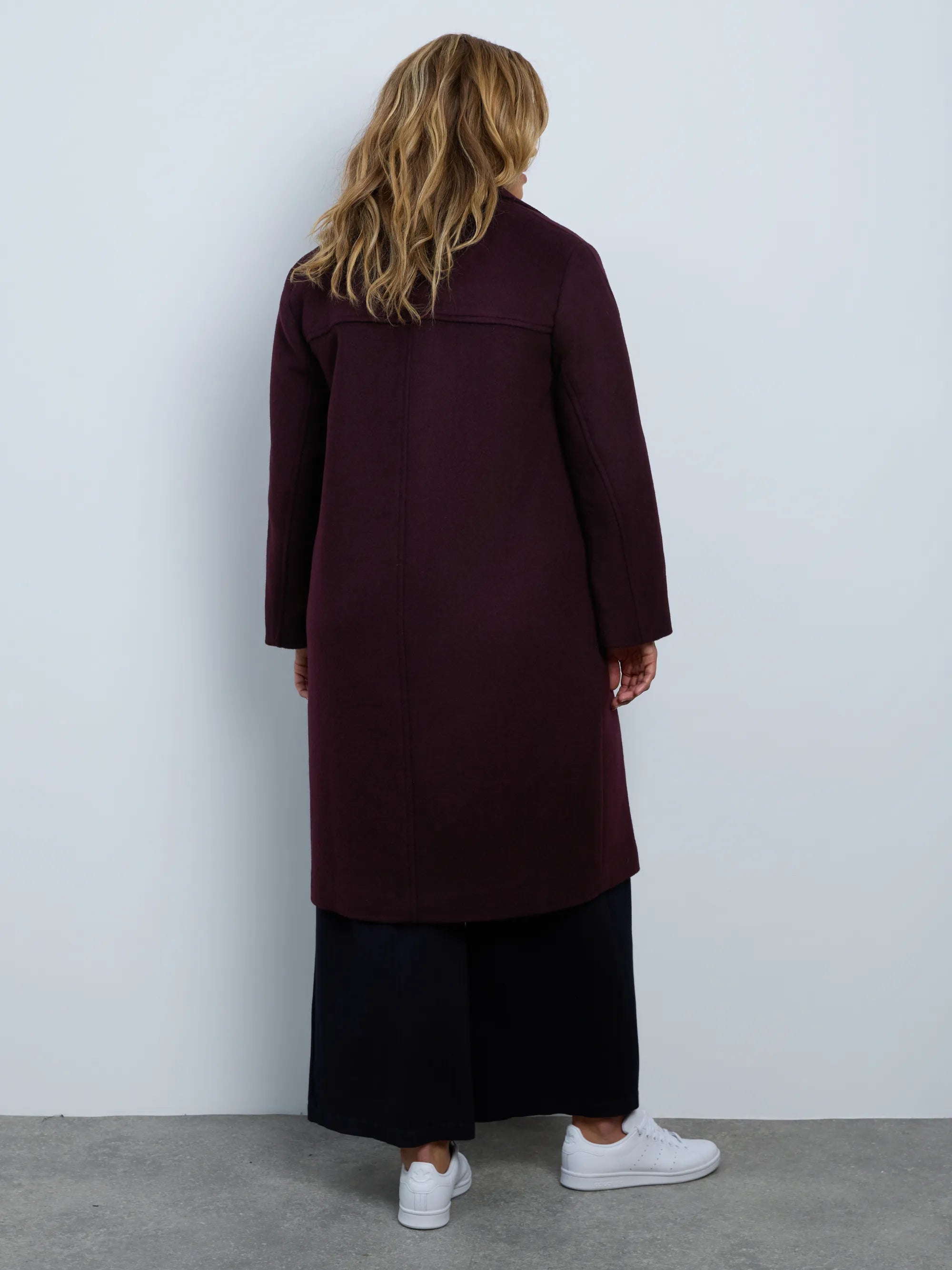 Plum Wool Blend Tailored Coat