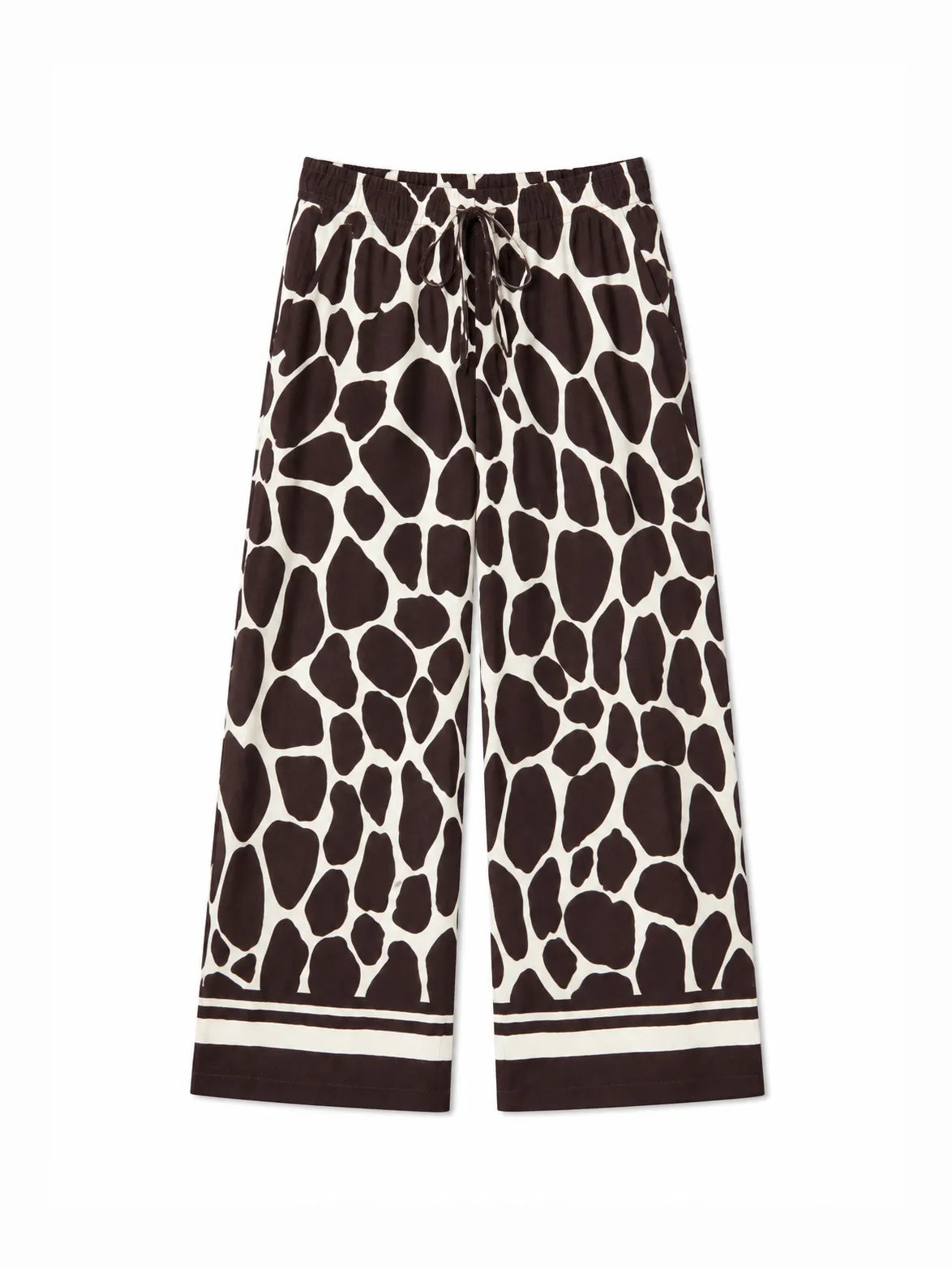 Brown Animal Print Wide Leg Trousers