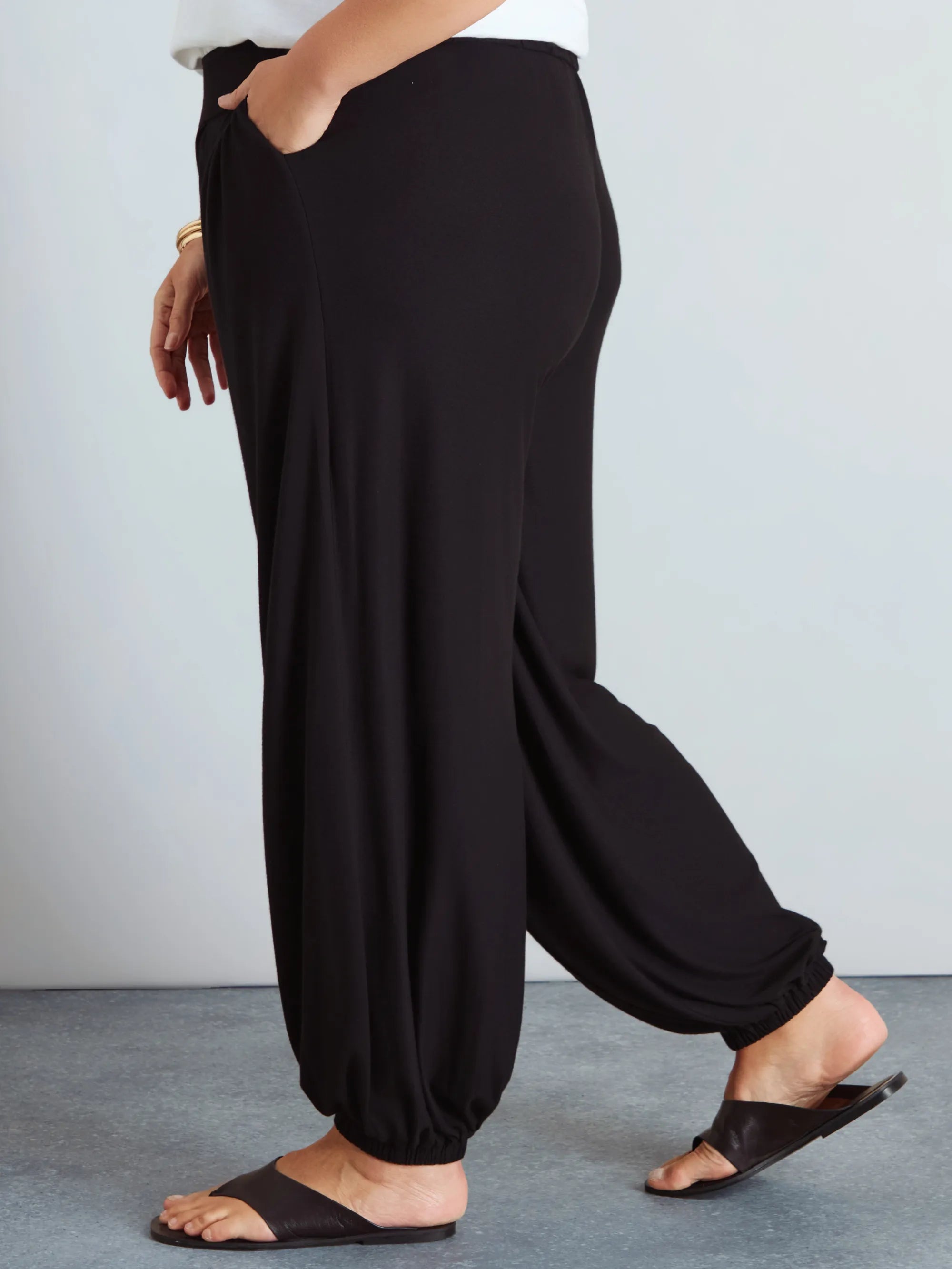 Black Jersey Balloon Trouser