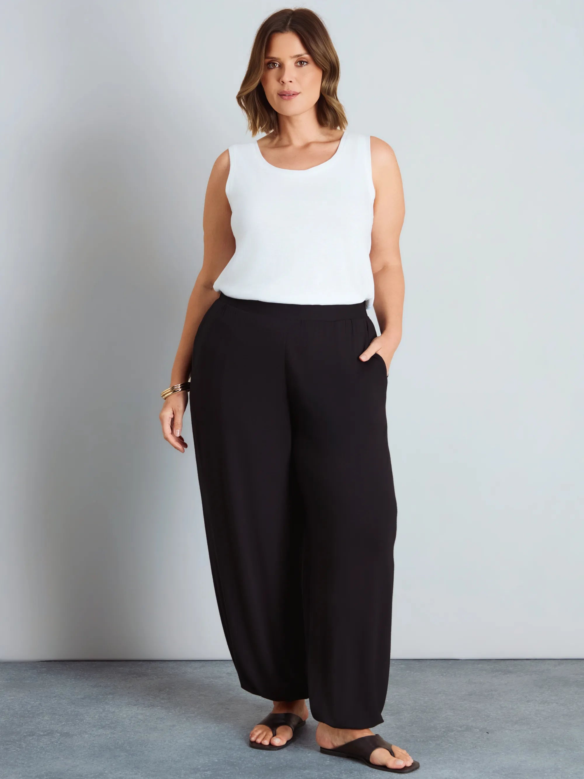 Black Jersey Balloon Trouser